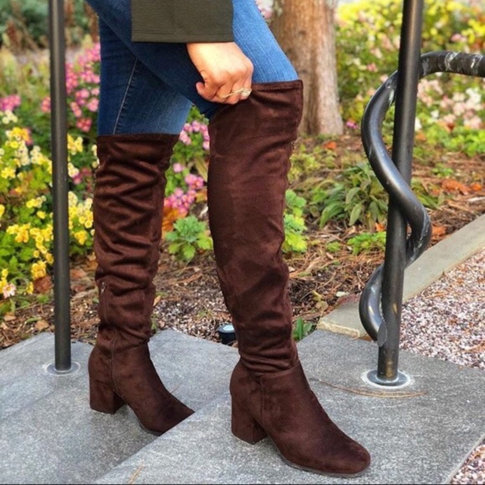 Brown Suede knee high boots